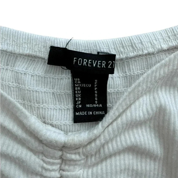 White Crop Top, Flowy long Sleeves Shirt Size Small - Picture 5 of 8